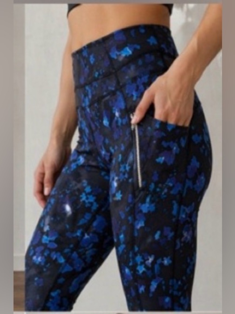 Lululemon Fast and Free High Rise Tight Blue Camo Print 5 Pocket Sz 6 - Picture 2 of 15